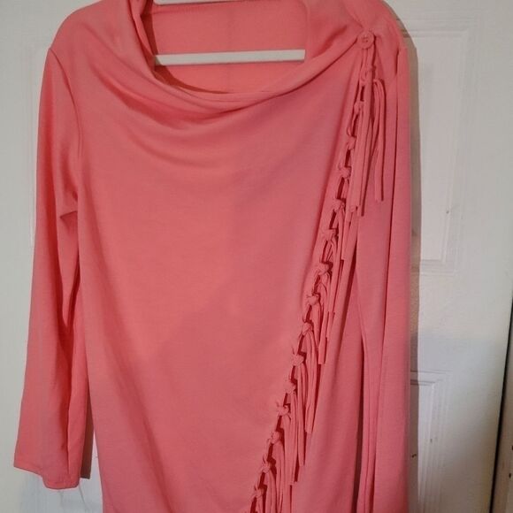 BEAUTIFUL Tassels cut Peach woman crossbody Size XXLARGE Shirt or Jacket Nwot - Picture 2 of 5